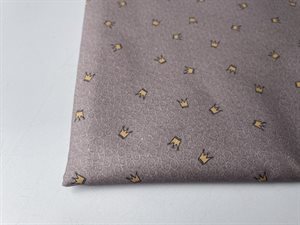 Patchwork stof (prøvetryk) - små fine kroner på støvet lilla bund, 275 cm